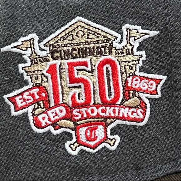 Cincinnati Reds New Era 59Fifty Wool Heather Grey Hat - Picture 5 of 9